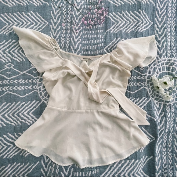 MONTEAU | OFF-SHOULDER PEPLUM TOP - Picture 2 of 4